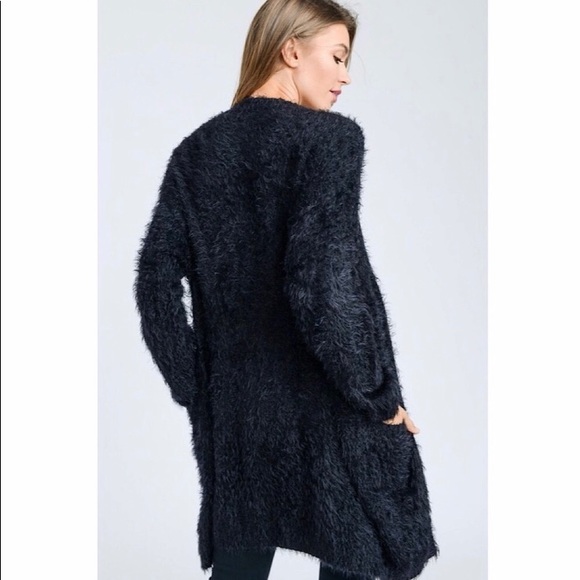 Last one! - Fuzzy Long Cardigan with Pocket Detail - Picture 6 of 6
